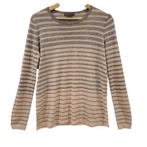 Vince Sweater‎ Wool Cashmere Blend Pink Gray Stripes Pullover Lightweight Small